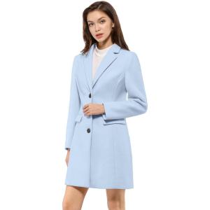 imageAllegra K Fall Coats for Womens 2025 Pea Coats Long Winter Trench CoatBlue