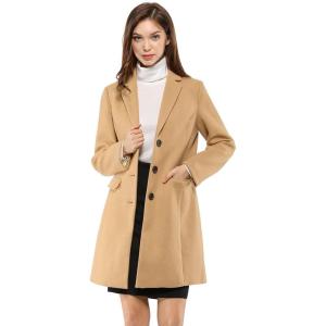 imageAllegra K Fall Coats for Womens 2025 Pea Coats Long Winter Trench CoatBrowns