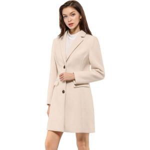 imageAllegra K Fall Coats for Womens 2025 Pea Coats Long Winter Trench CoatCream White