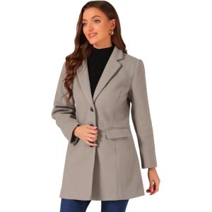 imageAllegra K Fall Coats for Womens 2025 Pea Coats Long Winter Trench CoatDark Tan