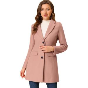 imageAllegra K Fall Coats for Womens 2025 Pea Coats Long Winter Trench CoatDusty Pink