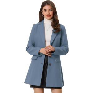 imageAllegra K Fall Coats for Womens 2025 Pea Coats Long Winter Trench CoatLight Dusty Blue