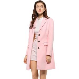 imageAllegra K Fall Coats for Womens 2025 Pea Coats Long Winter Trench CoatPink