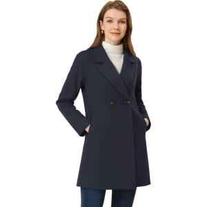 imageAllegra K Womens Notched Lapel Double Breasted Raglan Winter CoatsBlue