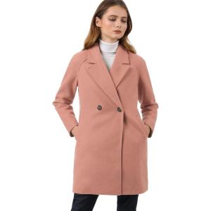 imageAllegra K Womens Notched Lapel Double Breasted Raglan Winter CoatsDark Pink