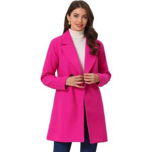 imageAllegra K Womens Notched Lapel Double Breasted Raglan Winter CoatsHot Pink
