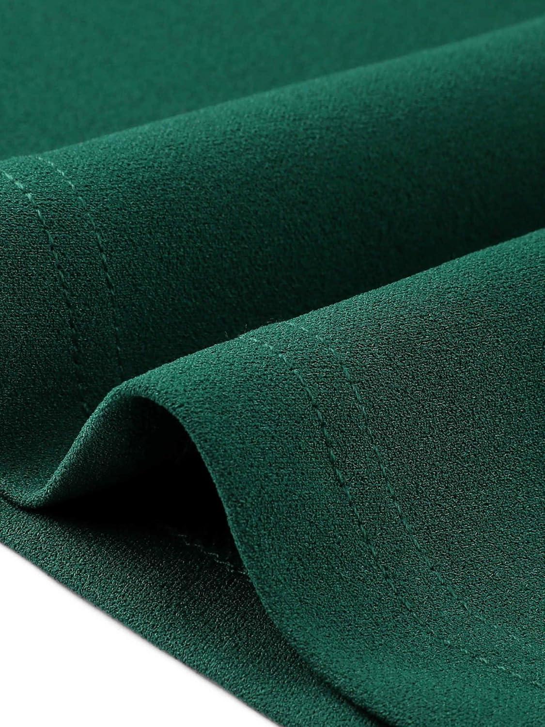 imageAllegra K Business Skirt Suit Sets for Womens 2 Piece Outfits Office 34 Sleeve Blazer Jacket Pleated SkirtsDark Green