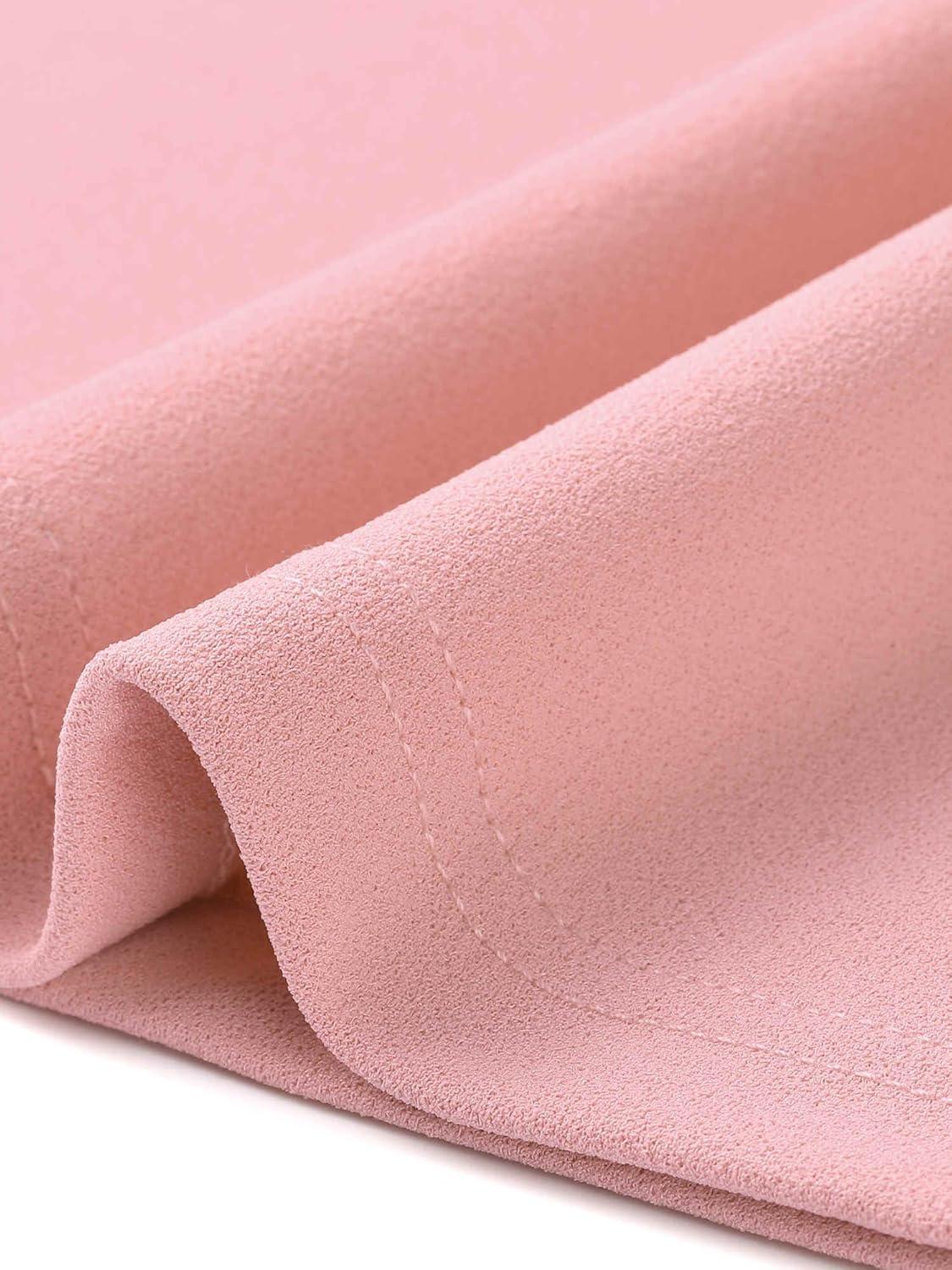 imageAllegra K Business Skirt Suit Sets for Womens 2 Piece Outfits Office 34 Sleeve Blazer Jacket Pleated SkirtsDusty Pink