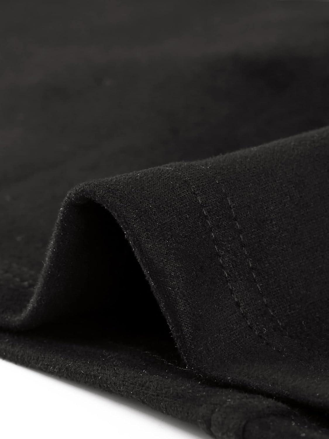 imageAllegra K Faux Suede Skirt for Womens Button Front High Waist 2025 Fall Knee Length ALine SkirtsBlack