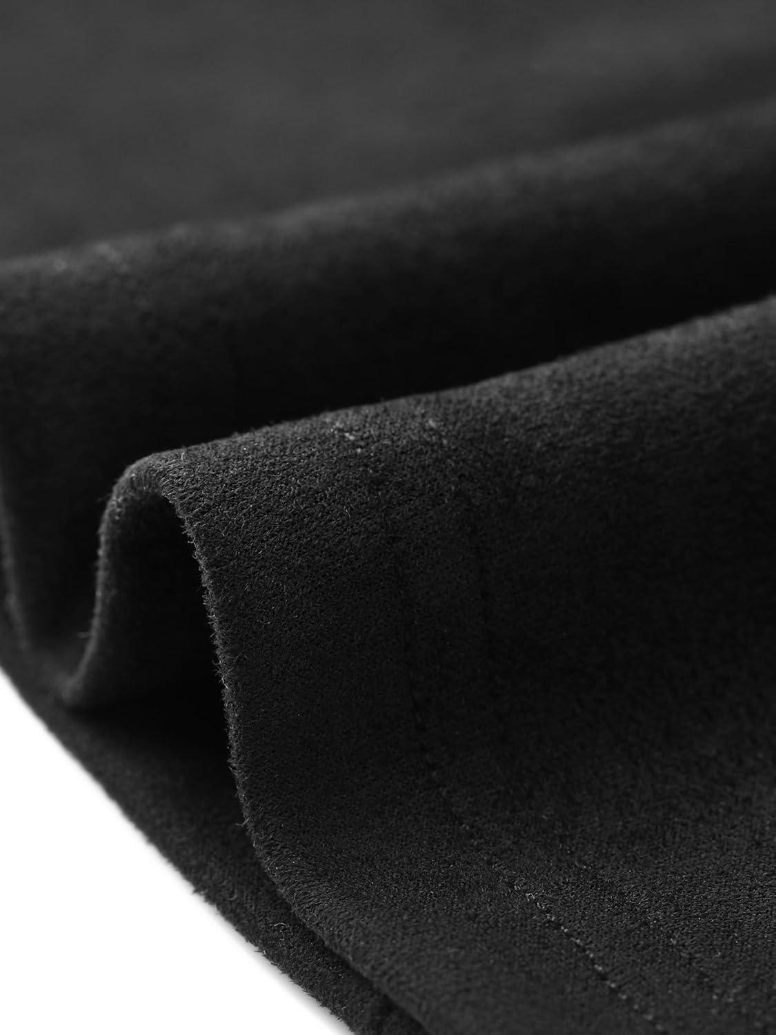 imageAllegra K Faux Suede Skirt for Womens High Waist Casual Belted Pencil SkirtsBlack