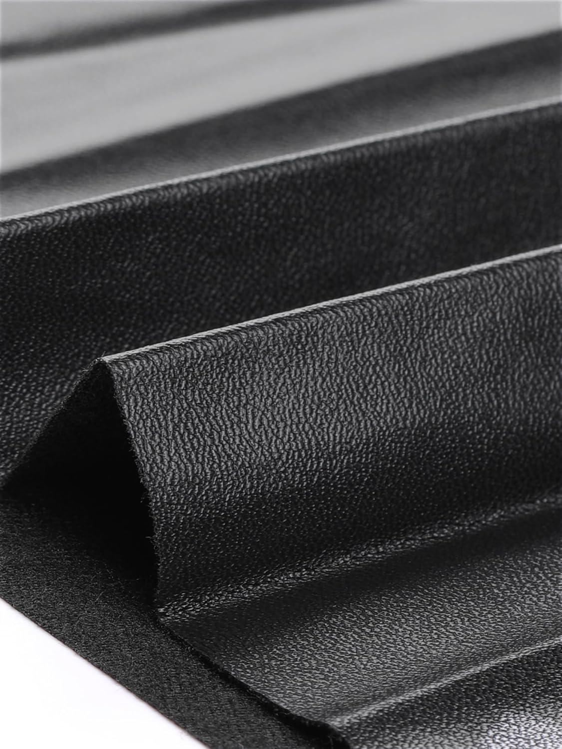 imageAllegra K PU Leather Pleated Skirt for Womens Casual Party Elastic Waist Halloween Aline Mini SkirtsBlack