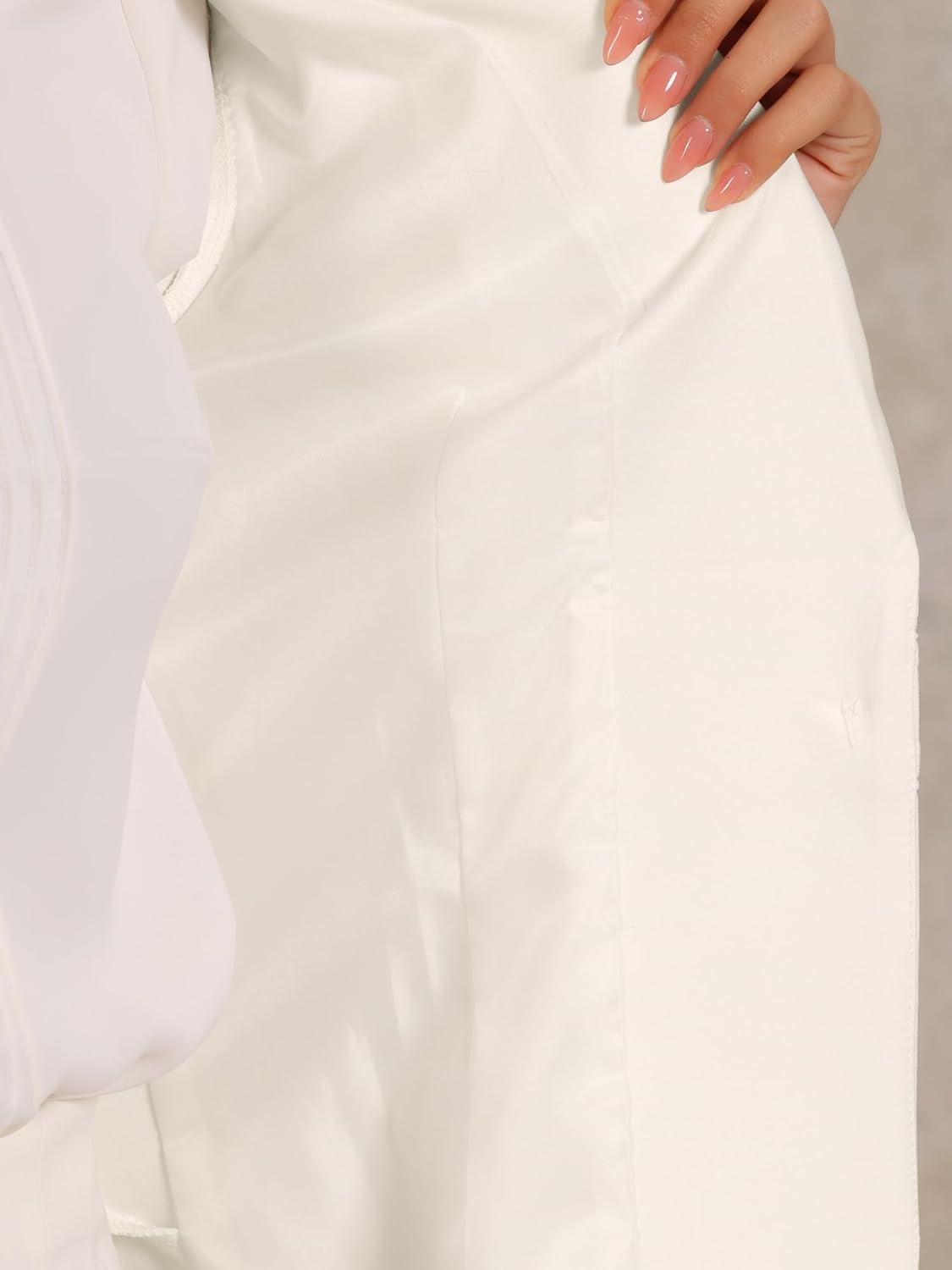 imageAllegra K Womens 2 Piece Skirt Suit Set Business Long Sleeve Blazer and Pencil Skirt OutfitsWhite