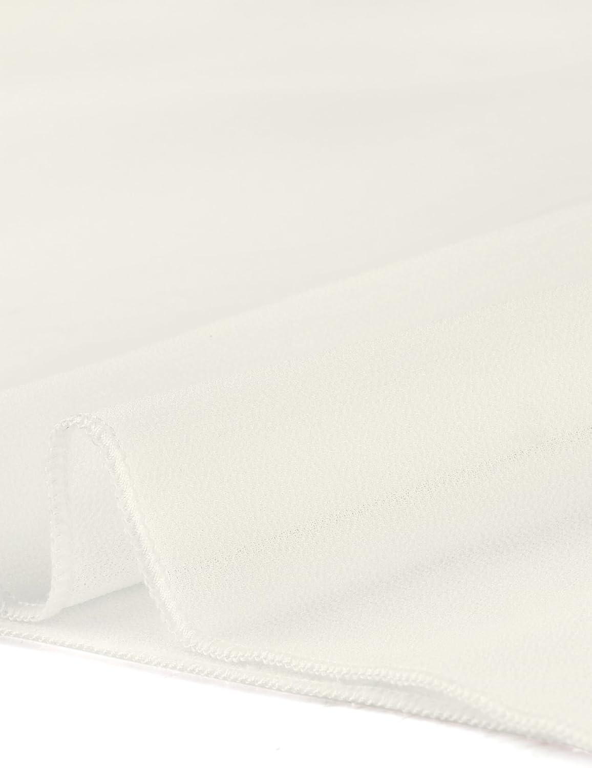 imageAllegra K Womens Asymmetrical Hem Elastic Waist Chiffon Flowy Vintage Handkerchief Hemline Midi SkirtWhite