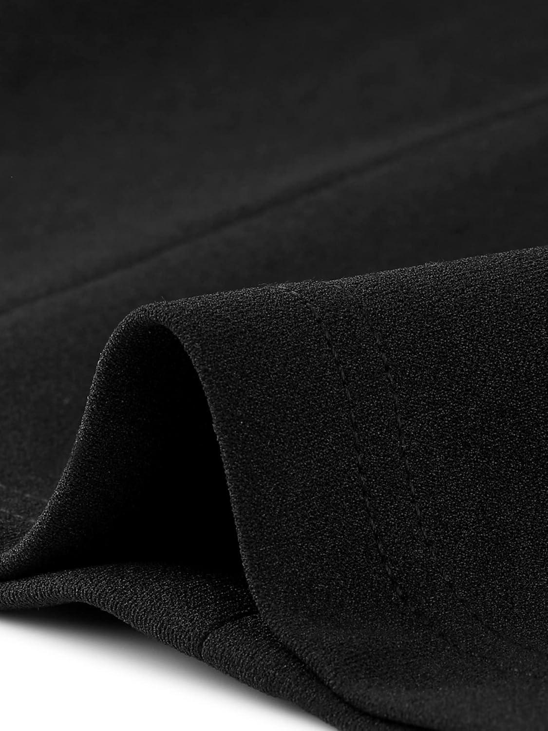 imageAllegra K Womens Elegant Boat Neck 34 Sleeves 2025 Wear to Work Midi Split Sheath DressBlack