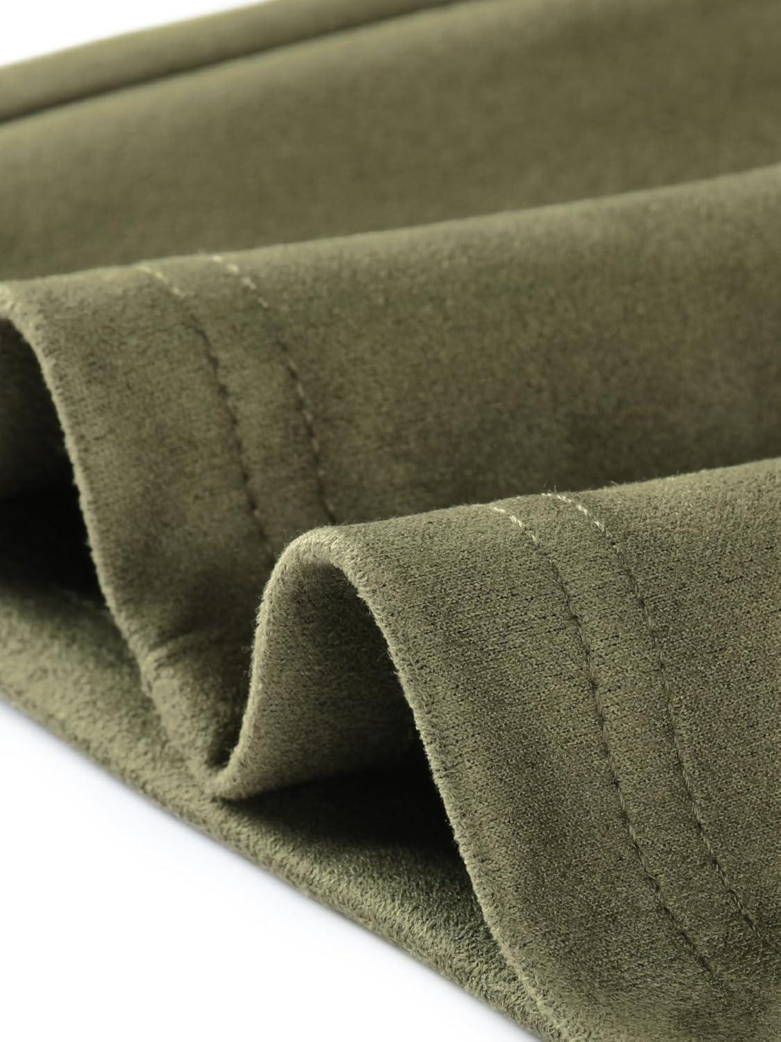 imageAllegra K Womens Faux Suede Pants Business Casual Wide Legs Bell Bottom Flared TrousersArmy Green