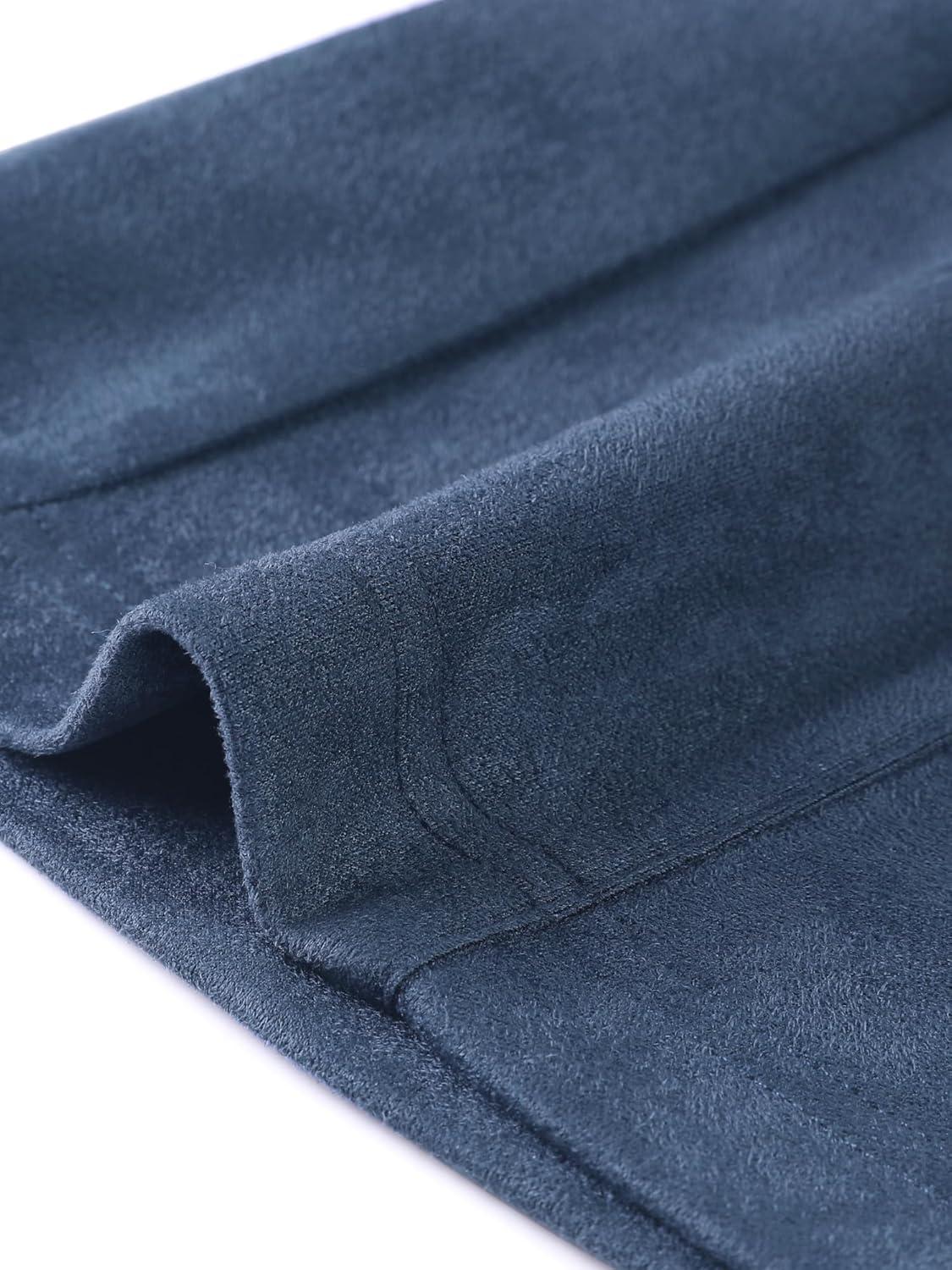 imageAllegra K Womens Faux Suede Pants Business Casual Wide Legs Bell Bottom Flared TrousersNavy Blue