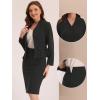 imageAllegra K 2 Piece Skirt Sets for Women Long Sleeve Blazer and Pencil Skirt Business SuitsBlack