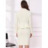 imageAllegra K 2 Piece Skirt Sets for Women Long Sleeve Blazer and Pencil Skirt Business SuitsCream White