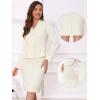 imageAllegra K 2 Piece Skirt Sets for Women Long Sleeve Blazer and Pencil Skirt Business SuitsCream White