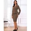 imageAllegra K 2 Piece Skirt Sets for Women Long Sleeve Blazer and Pencil Skirt Business SuitsDark Brown