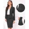imageAllegra K 2 Piece Skirt Sets for Women Long Sleeve Blazer and Pencil Skirt Business SuitsDark Gray