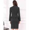 imageAllegra K 2 Piece Skirt Sets for Women Long Sleeve Blazer and Pencil Skirt Business SuitsDark Gray
