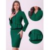 imageAllegra K 2 Piece Skirt Sets for Women Long Sleeve Blazer and Pencil Skirt Business SuitsDark Green