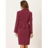 imageAllegra K 2 Piece Skirt Sets for Women Long Sleeve Blazer and Pencil Skirt Business SuitsDark Red