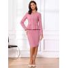 imageAllegra K 2 Piece Skirt Sets for Women Long Sleeve Blazer and Pencil Skirt Business SuitsDark Rose