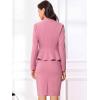 imageAllegra K 2 Piece Skirt Sets for Women Long Sleeve Blazer and Pencil Skirt Business SuitsDark Rose