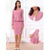 imageAllegra K 2 Piece Skirt Sets for Women Long Sleeve Blazer and Pencil Skirt Business SuitsDark Rose