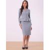 imageAllegra K 2 Piece Skirt Sets for Women Long Sleeve Blazer and Pencil Skirt Business SuitsGray Purple