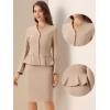 imageAllegra K 2 Piece Skirt Sets for Women Long Sleeve Blazer and Pencil Skirt Business SuitsKhaki
