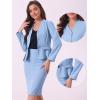 imageAllegra K 2 Piece Skirt Sets for Women Long Sleeve Blazer and Pencil Skirt Business SuitsLight Blue
