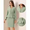 imageAllegra K 2 Piece Skirt Sets for Women Long Sleeve Blazer and Pencil Skirt Business SuitsPea Green