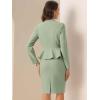 imageAllegra K 2 Piece Skirt Sets for Women Long Sleeve Blazer and Pencil Skirt Business SuitsPea Green