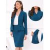 imageAllegra K 2 Piece Skirt Sets for Women Long Sleeve Blazer and Pencil Skirt Business SuitsPeacock Blue