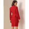 imageAllegra K 2 Piece Skirt Sets for Women Long Sleeve Blazer and Pencil Skirt Business SuitsRed