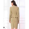 imageAllegra K 2 Piece Skirt Sets for Women Long Sleeve Blazer and Pencil Skirt Business SuitsTan