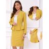 imageAllegra K 2 Piece Skirt Sets for Women Long Sleeve Blazer and Pencil Skirt Business SuitsYellow