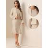imageAllegra K 2 Piece Suit Dress Set for Womens Business Sleeveless Dress and Crop BlazerBeige