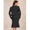 imageAllegra K 2 Piece Suit Dress Set for Womens Business Sleeveless Dress and Crop BlazerBlack