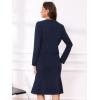 imageAllegra K 2 Piece Suit Dress Set for Womens Business Sleeveless Dress and Crop BlazerDark Blue