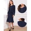 imageAllegra K 2 Piece Suit Dress Set for Womens Business Sleeveless Dress and Crop BlazerDark Blue