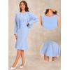 imageAllegra K 2 Piece Suit Dress Set for Womens Business Sleeveless Dress and Crop BlazerLight Blue