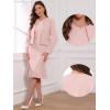 imageAllegra K 2 Piece Suit Dress Set for Womens Business Sleeveless Dress and Crop BlazerPink