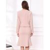 imageAllegra K 2 Piece Suit Dress Set for Womens Business Sleeveless Dress and Crop BlazerPink