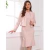 imageAllegra K 2 Piece Suit Dress Set for Womens Business Sleeveless Dress and Crop BlazerPink