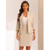 imageAllegra K 2 Piece Suit Skirt Set for Womens Notched Collar Casual Business Skirt Suit Set and Blazer Pencil SkirtsBeige