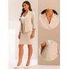 imageAllegra K 2 Piece Suit Skirt Set for Womens Notched Collar Casual Business Skirt Suit Set and Blazer Pencil SkirtsBeige